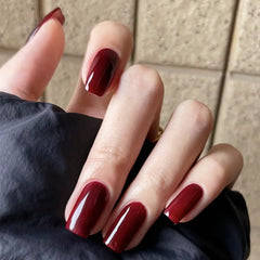 Jelly Red Finished Fake Nails for Easy Wear
