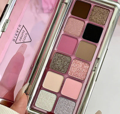 DIKALU 12 Color Matte Eye Shadow Cement Tray