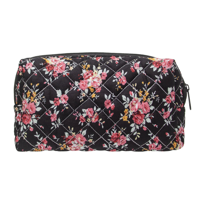 Makeup Bag Cosmetic Pouch for Brushes Pencils and Travel Make Up Accessories for Women and GirlsRose Black