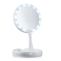 Folding LED Vanity Mirror for Student Dormitories