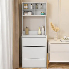 Dressing Table With Flip Top LED Illuminated Mirror, Vanity Table With Internal Storage Area, Makeup Vanity Dressing Table With Removable Upholstered Stool, Practical And Space-saving, Bedroom, White