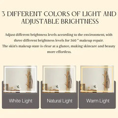 Dressing Table With Flip Top LED Illuminated Mirror, Vanity Table With Internal Storage Area, Makeup Vanity Dressing Table With Removable Upholstered Stool, Practical And Space-saving, Bedroom, White