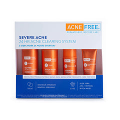 AcneFree Severe Acne 24 Hour Clearing System for stubborn acne 4 Step Routine Kit